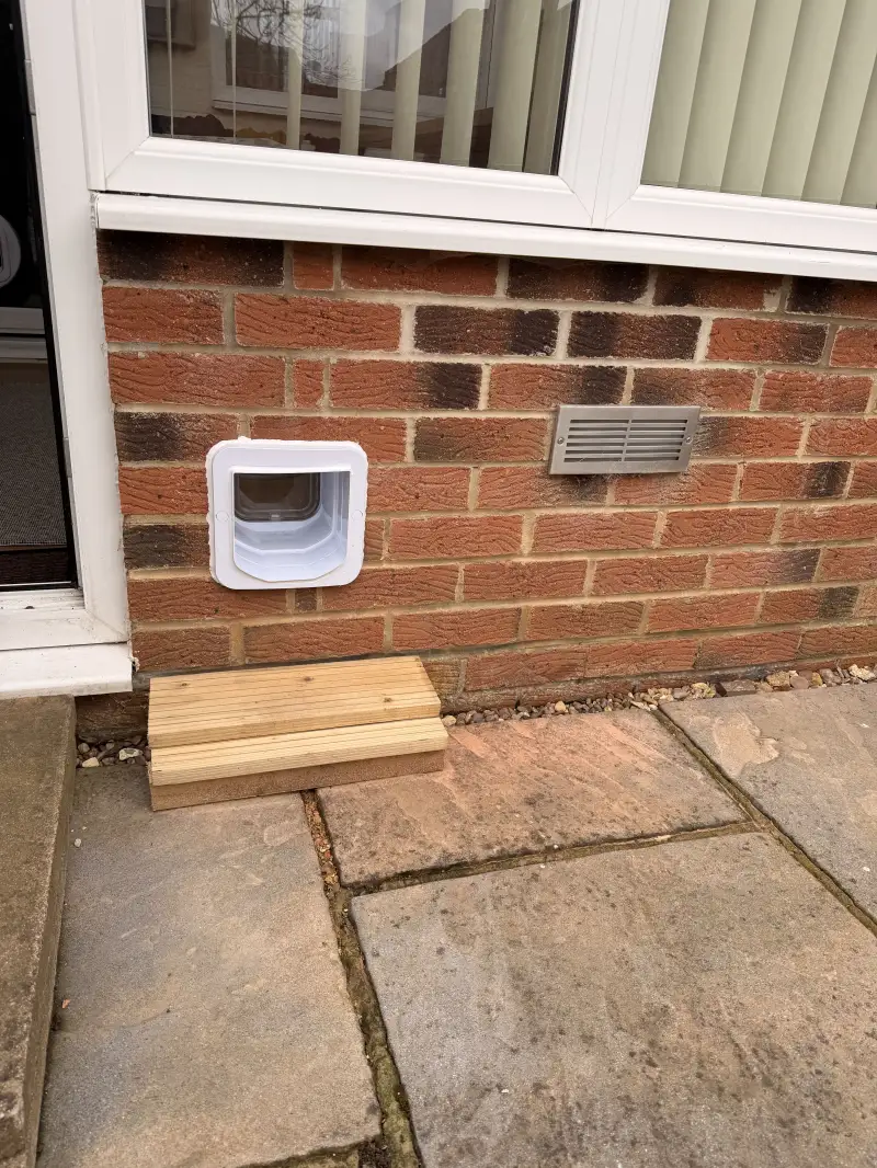 microchip cat flap we recently fitted into a brick wall but: Swipe To View More Images