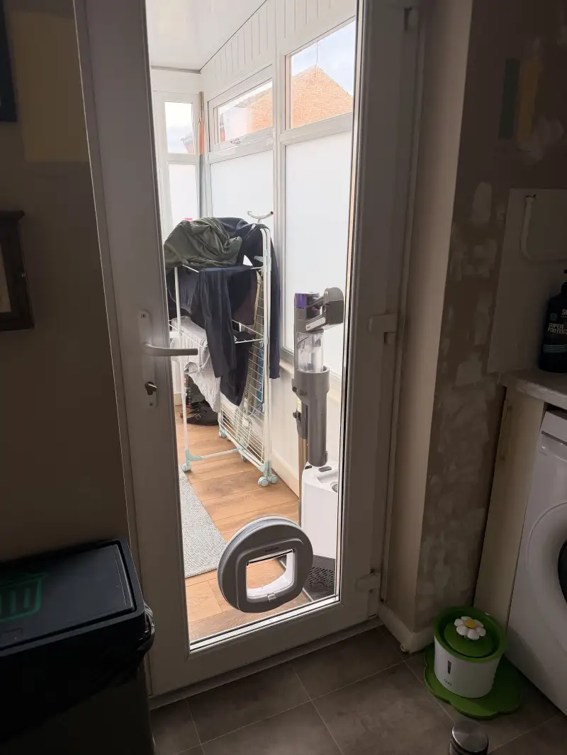 Toughened double Glazed Unit fitted with cat flap&period;: Swipe To View More Images